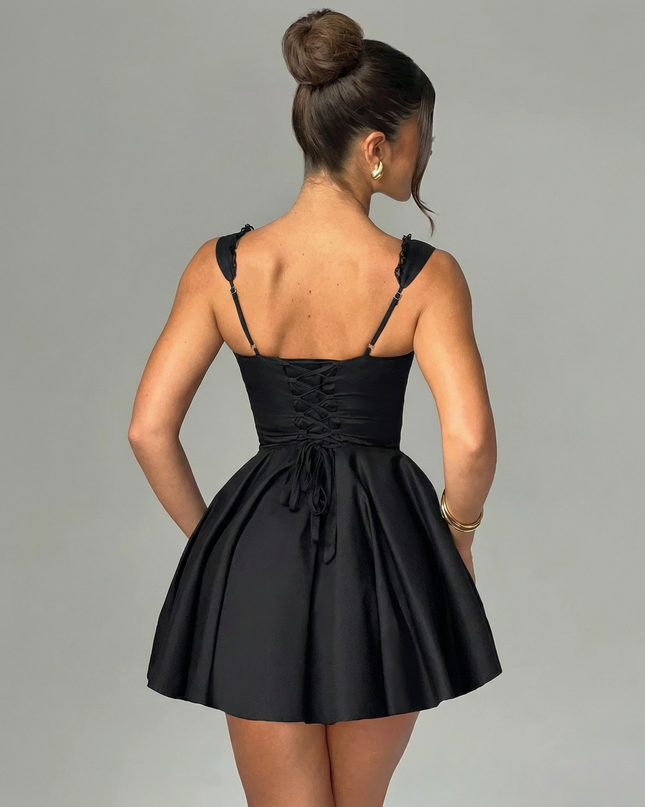 Iris | Mini Dress with Corset Waist and Flared Skirt