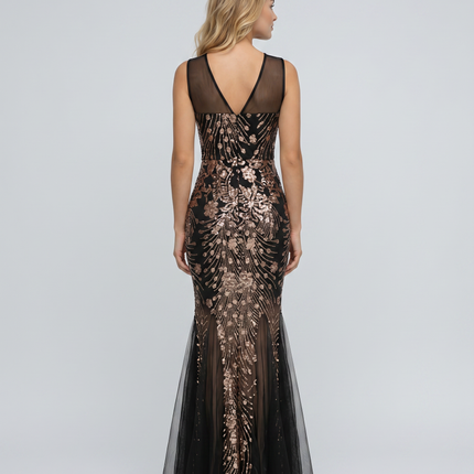 Belle | Maxi Dress with Sequin Mesh and Mermaid Hem