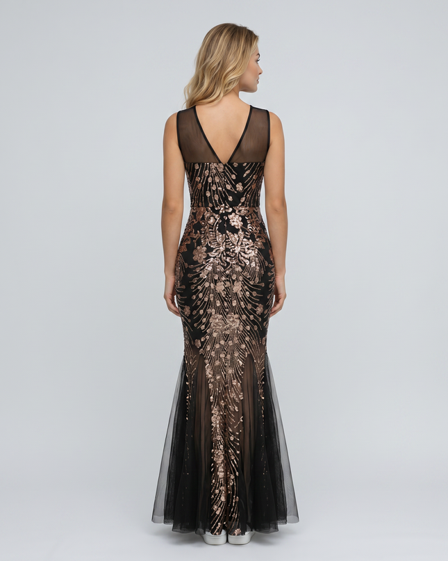 Belle | Maxi Dress with Sequin Mesh and Mermaid Hem