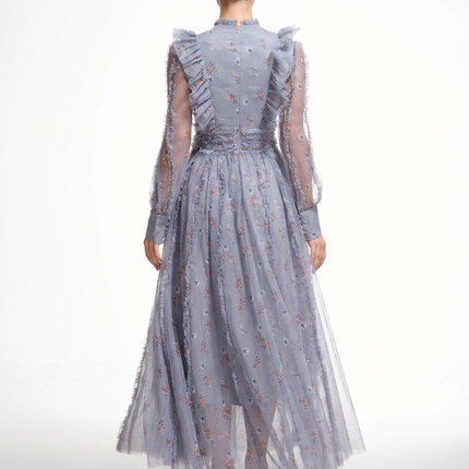 Beryl | Maxi Dress with Floral Print and Ruffle Details