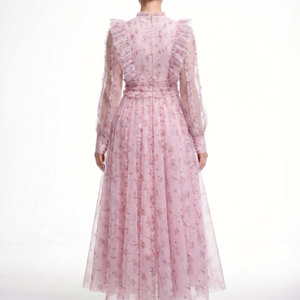 Beryl | Maxi Dress with Floral Print and Ruffle Details