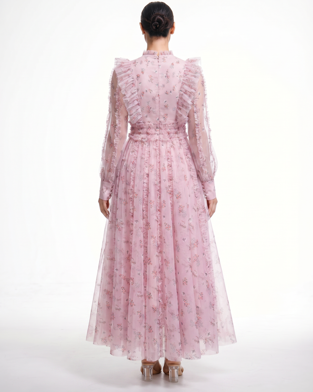 Beryl | Maxi Dress with Floral Print and Ruffle Details