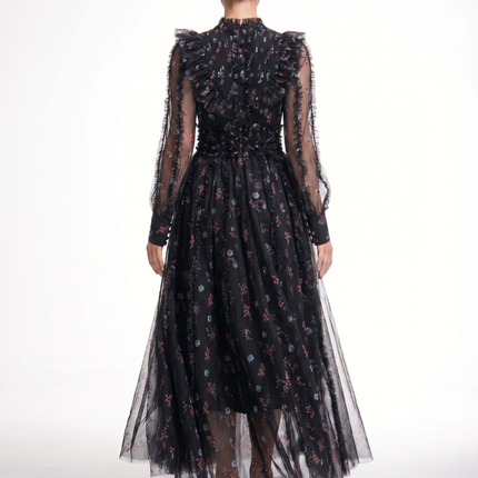 Beryl | Maxi Dress with Floral Print and Ruffle Details