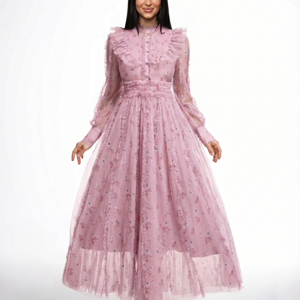 Beryl | Maxi Dress with Floral Print and Ruffle Details