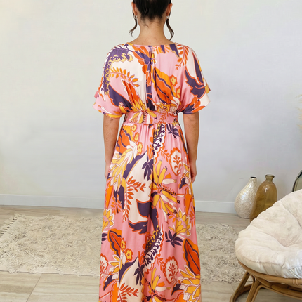 Nola | Maxi Dress with Floral Print and Elastic Waist
