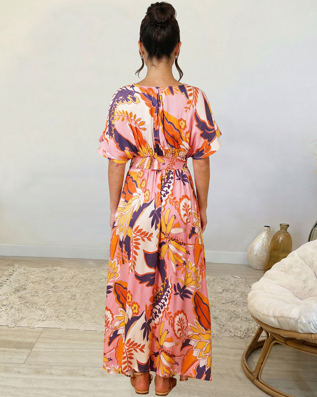 Nola | Maxi Dress with Floral Print and Elastic Waist