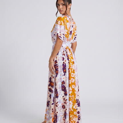 Nola | Maxi Dress with Floral Print and Elastic Waist