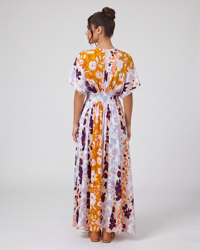 Nola | Maxi Dress with Floral Print and Elastic Waist