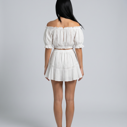 Elba | Two-Piece Mini Dress Set with Off-Shoulder Top