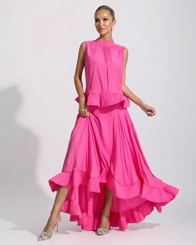 Mona | Two-Piece Maxi Set with Ruffle Skirt