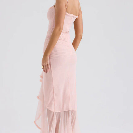 Ellen | Maxi Dress with Ruffle Detail and Front Cut-Out