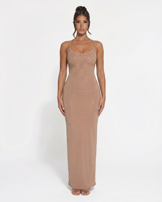 Shari | Maxi Dress with Cami Straps and Side Slit