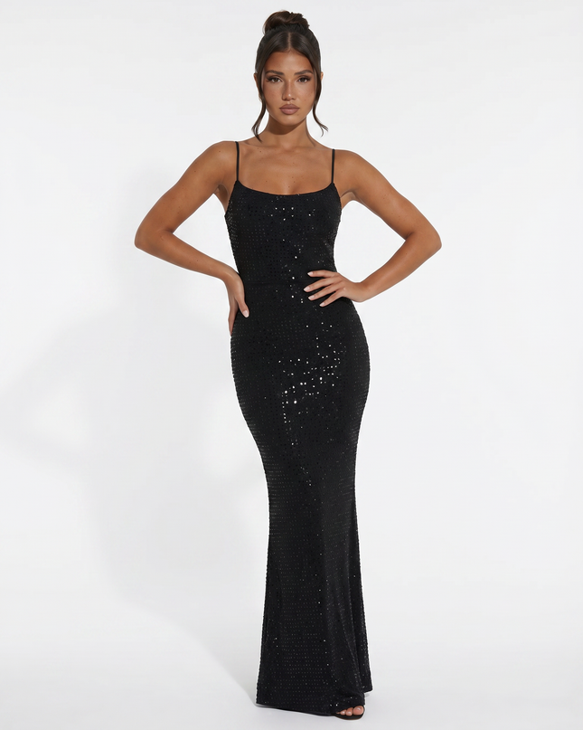 Shari | Maxi Dress with Cami Straps and Side Slit