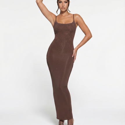 Shari | Maxi Dress with Cami Straps and Side Slit