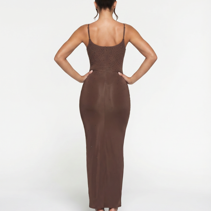Shari | Maxi Dress with Cami Straps and Side Slit