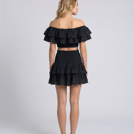 Annie | Two-Piece Ruffle Set with Mini Skirt