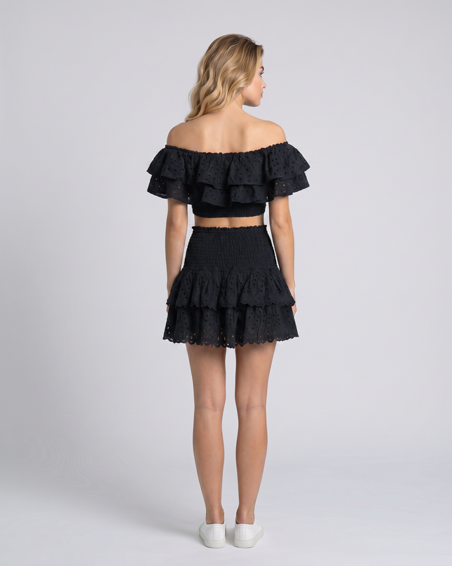 Annie | Two-Piece Ruffle Set with Mini Skirt
