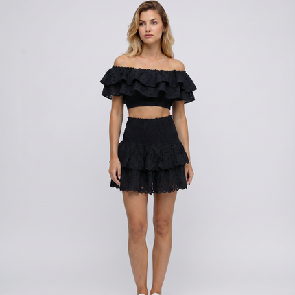 Annie | Two-Piece Ruffle Set with Mini Skirt