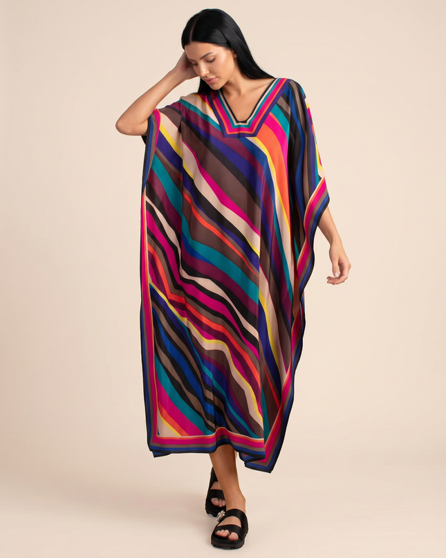 Baylor | Maxi Kaftan Dress with V-Neck and Side Slits