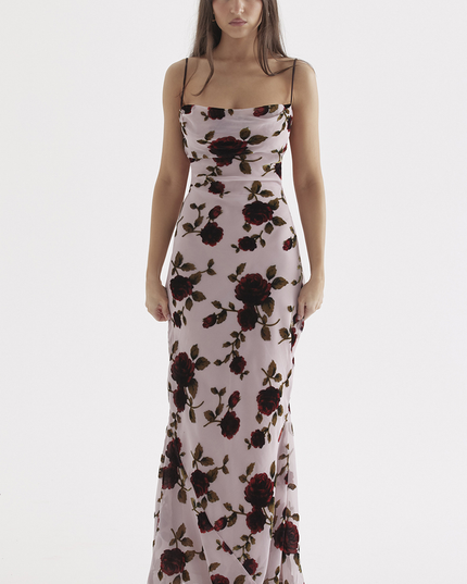 Landry | Maxi Dress with Open Back and Draped Neckline