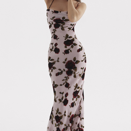 Landry | Maxi Dress with Open Back and Draped Neckline