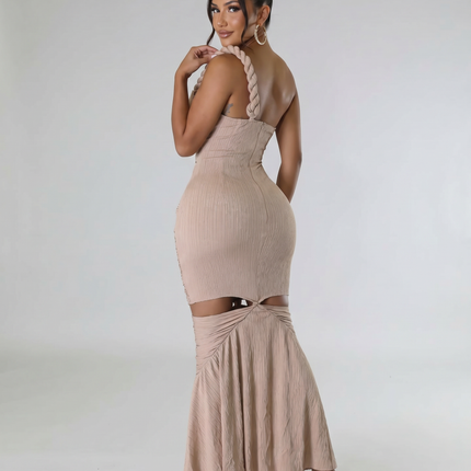 Silvia | Strapless Maxi Dress with Cut-Out Details