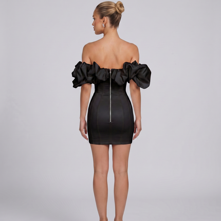 Hazel | Mini Dress with Off-Shoulder Ruffle Bodice
