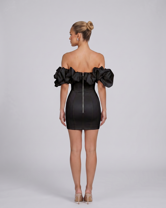 Hazel | Mini Dress with Off-Shoulder Ruffle Bodice