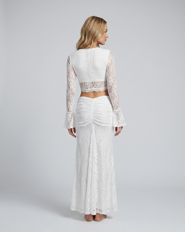 Beverly | Sheer Lace Top and Maxi Skirt Set