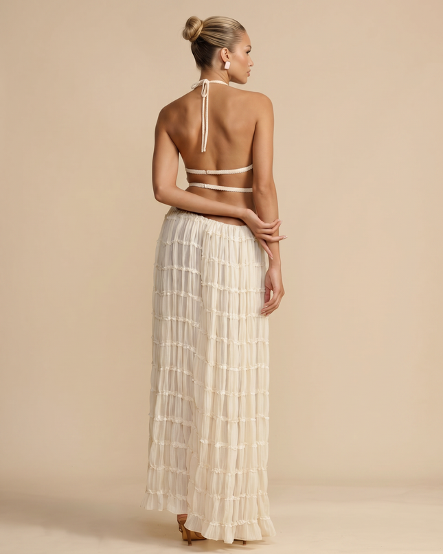 Bella | Halter Top and Pleated Maxi Skirt Set