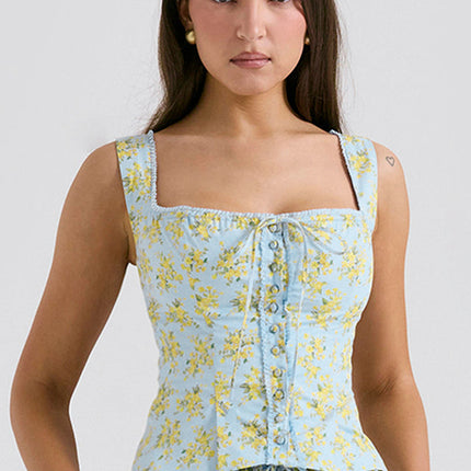 Amelisse | Floral Print Top and Midi Skirt Set