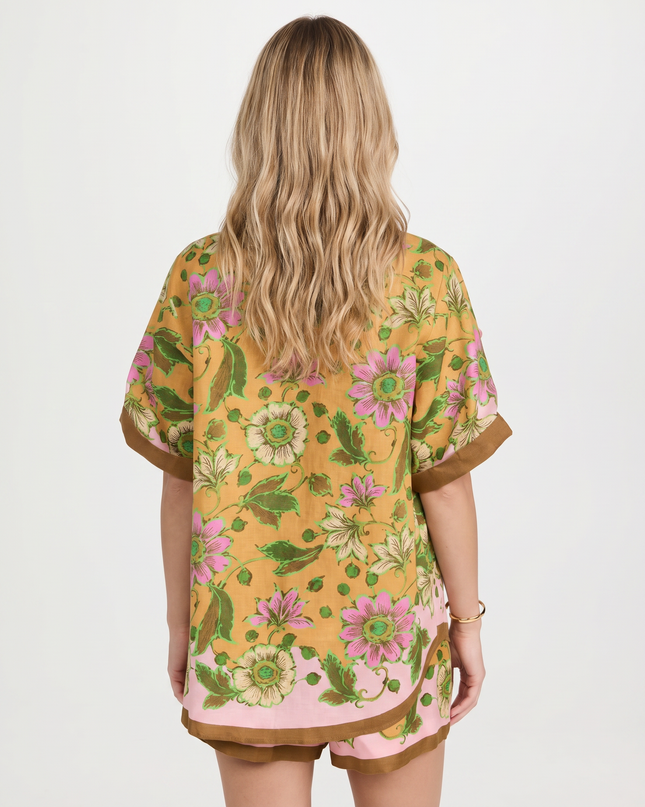 Gracie | Floral Shirt and Shorts Two-Piece Set