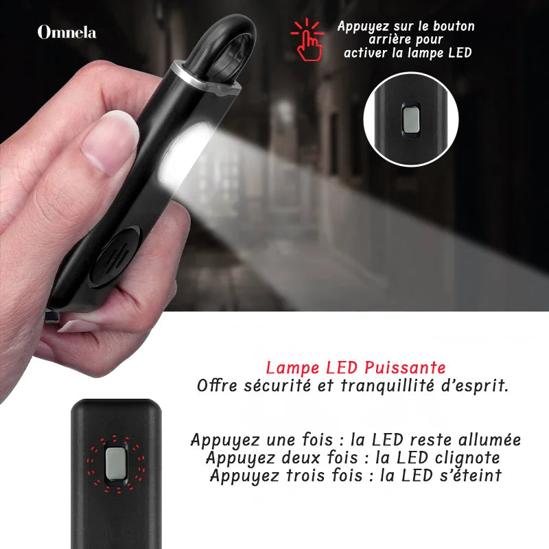 Alarme Personnelle 130dB + Flash LED