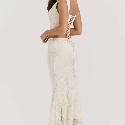 Agnes | Lace Corset Top and Maxi Skirt Set