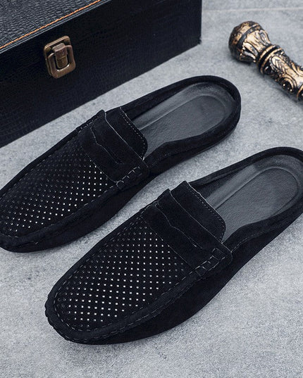 Slip-On Shoes – Perforated Front & Vamp Strap Detail