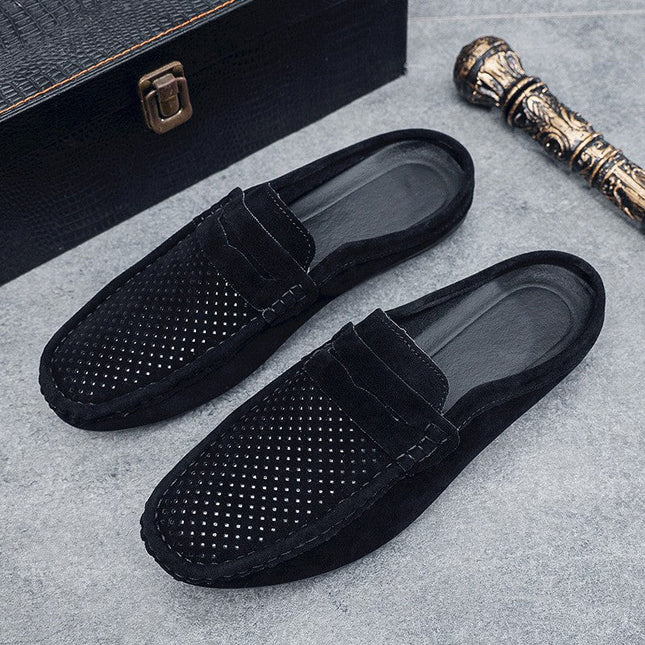 Slip-On Shoes – Perforated Front & Vamp Strap Detail