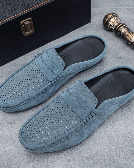 Slip-On Shoes – Perforated Front & Vamp Strap Detail