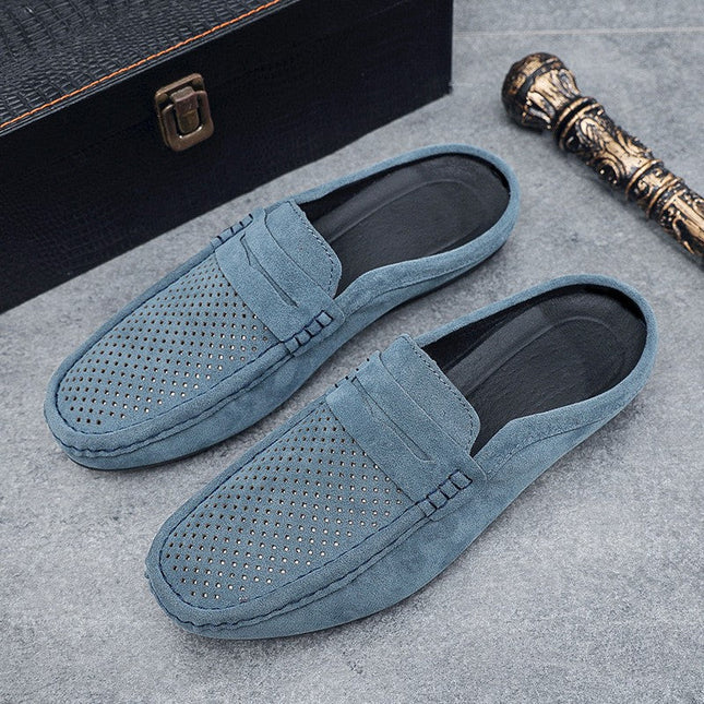Slip-On Shoes – Perforated Front & Vamp Strap Detail