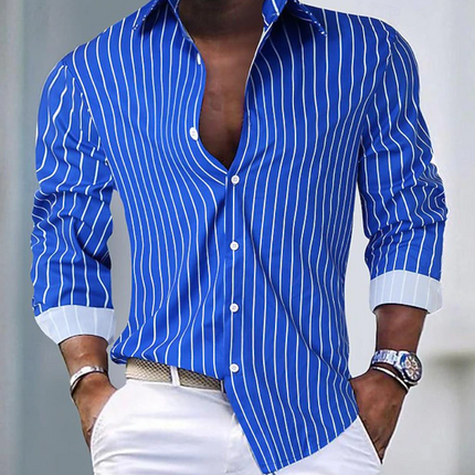 Darian | Classic Men's Shirt – Striped Button-Up Design