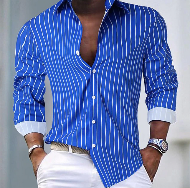 Darian | Classic Men's Shirt – Striped Button-Up Design