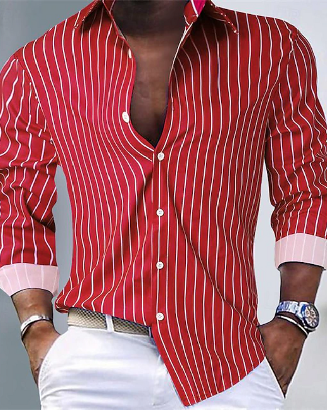 Darian | Classic Men's Shirt – Striped Button-Up Design