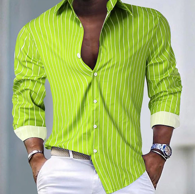 Darian | Classic Men's Shirt – Striped Button-Up Design