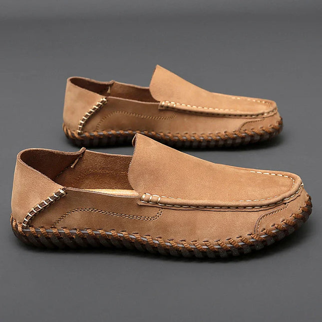 Men’s Slip-On Shoes with Visible Stitching