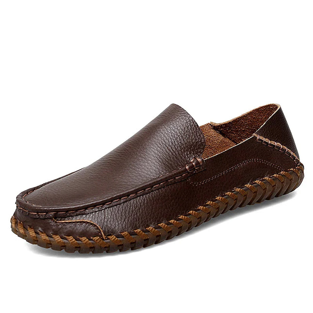 Men’s Slip-On Shoes with Visible Stitching