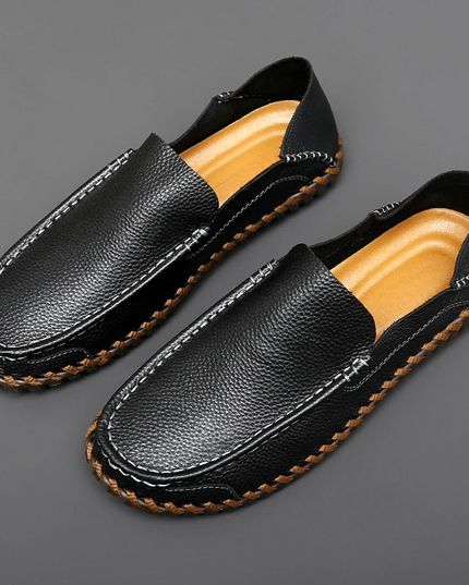 Men’s Slip-On Shoes with Visible Stitching