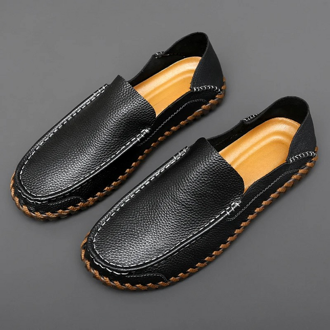 Men’s Slip-On Shoes with Visible Stitching