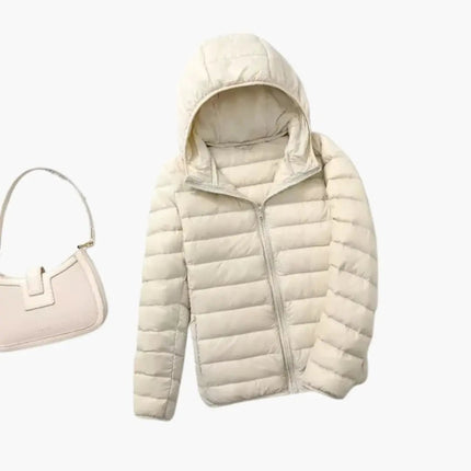 Women’s Down Jacket with Hood and Zipper