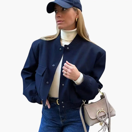 Women’s Bomber Jacket with Flap Pockets