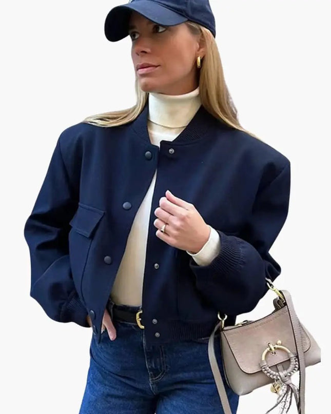 Women’s Bomber Jacket with Flap Pockets