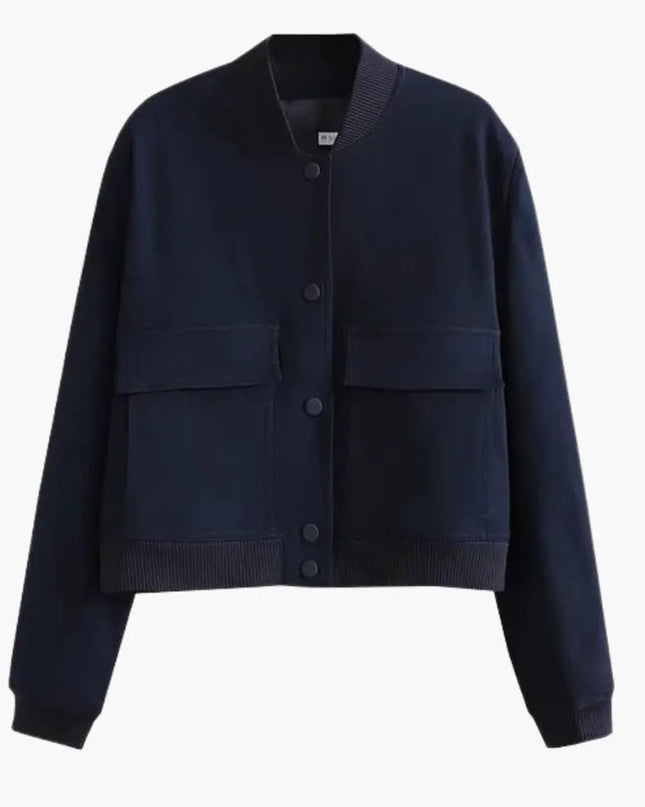 Women’s Bomber Jacket with Flap Pockets